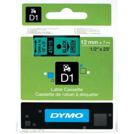 914-CINTA ROTULADORA D1 12MMX7M NEGRO/VERDE DYMO S0720590