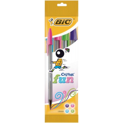 BLISTER 4 BOLIGRAFO CRISTAL FUN PUNTA 16 MM COLORES SURTIDOS BIC 8957921