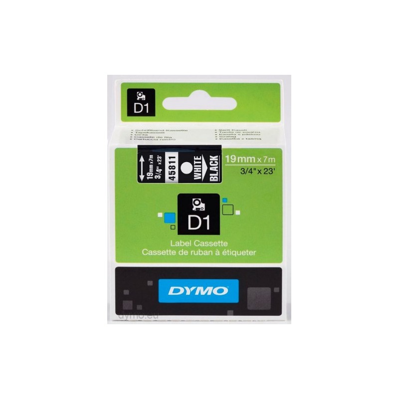 918-CINTA ROTULADORA D1 19MMX7M BLANCO/NEGRO DYMO S0720910