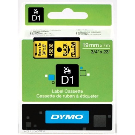 920-CINTA ROTULADORA D1 19MMX7M NEGRO/AMARILLO DYMO S0720880