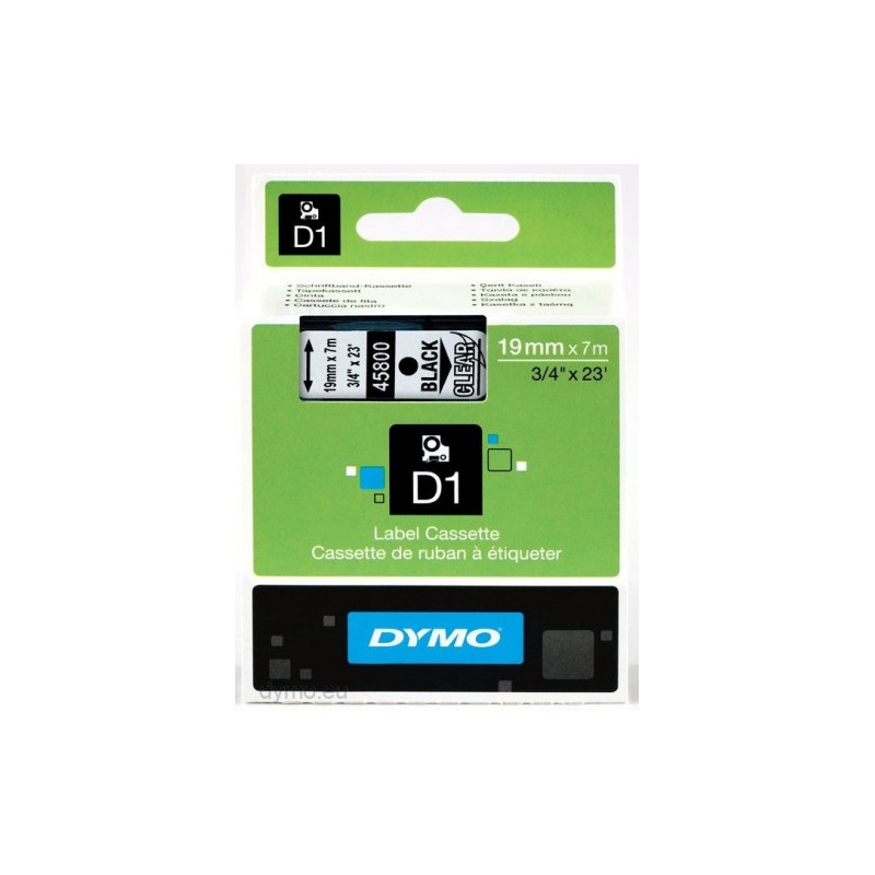 924-CINTA ROTULADORA D1 19MMX7M NEGRO/TRANSPARENTE DYMO S0720820 924-CINTA ROTULADORA D1 19MMX7M NEGRO/TRANSPARENTE DYMO S0720820