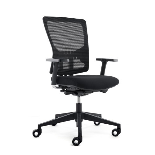 9278-SILLA OFICINA RD937-4 ASIENTO TAPIZADO NEGRO / RESPALDO MALLA NEGRA ROCADA 937V19-4