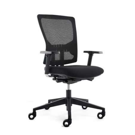 9278-SILLA OFICINA RD937-4 ASIENTO TAPIZADO NEGRO / RESPALDO MALLA NEGRA ROCADA 937V19-4