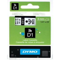 928-CINTA ROTULADORA D1 6MMX7M NEGRO/BLANCO DYMO S0720780