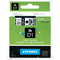 930-CINTA ROTULADORA D1 6MMX7M NEGRO/TRANSPARENTE DYMO S0720770