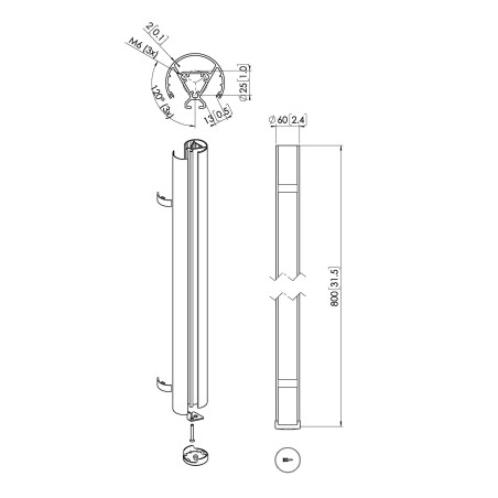 9366-VOGELS PUC 2408 CONNECT-IT POLE 80CM BLACK BLACK (PUC2408B)