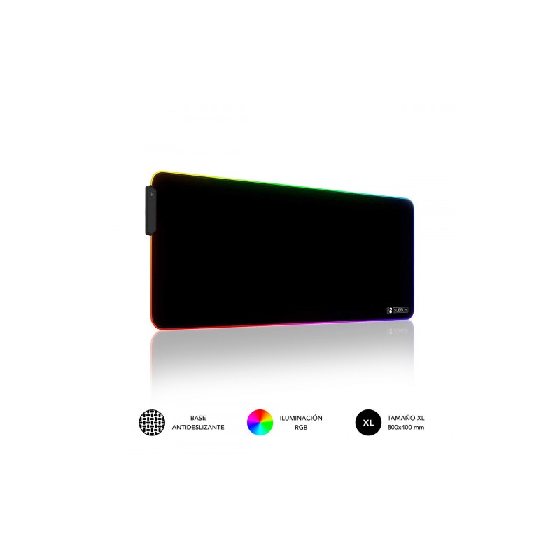 9378-SUBBLIM Alfombrilla/Tapete Raton Luz LED RGB 9 colores Extra Grande