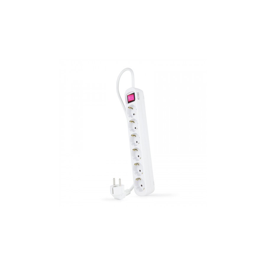 9387-Nanocable Regleta de enchufes de 6 tomas con interruptor, 1.4 metros Blanca 9387-Nanocable Regleta de enchufes de 6 tomas con interruptor, 1.4 metros Blanca