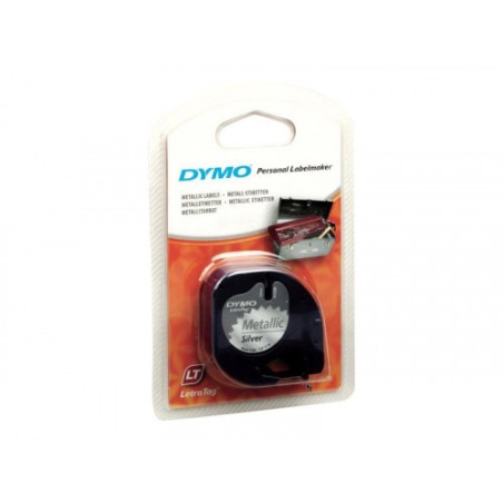 945-CINTA ROTULADORA LETRATAG 12MMX4M NEGRO/PLATA DYMO S0721730