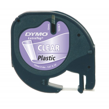 947-CINTA ROTULADORA LETRATAG 12MMX4M NEGRO/TRANSPARENTE DYMO S0721530