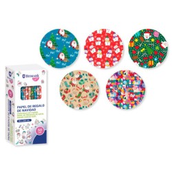 9509-PAPEL DE REGALO NAVIDAD COLORS 70X200 BISMARK 329859
