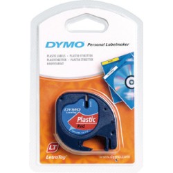 953-CINTA ROTULADORA LETRATAG 12MMX4M NEGRO/ROJO DYMO S0721630