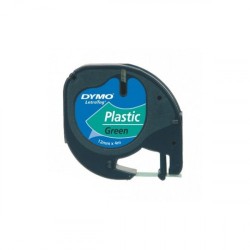 955-CINTA ROTULADORA LETRATAG 12MMX4M NEGRO/VERDE DYMO S0721640
