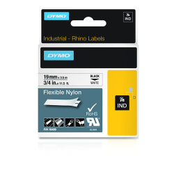 963-CINTA ROTULADORA RHINOPRO NYLON 19MMX3.5M NEGRO/BLANCO DYMO 18489