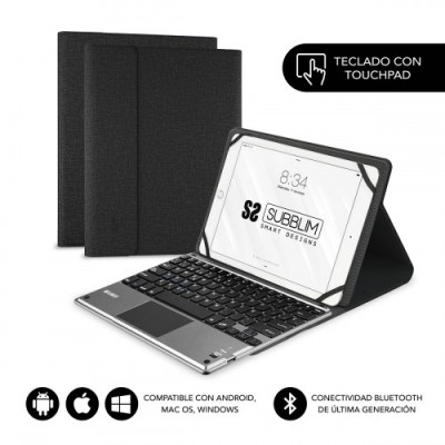 SUBBLIM Funda con Teclado KEYTAB PRO BLUETOOTH 101 TOUCHPAD Black