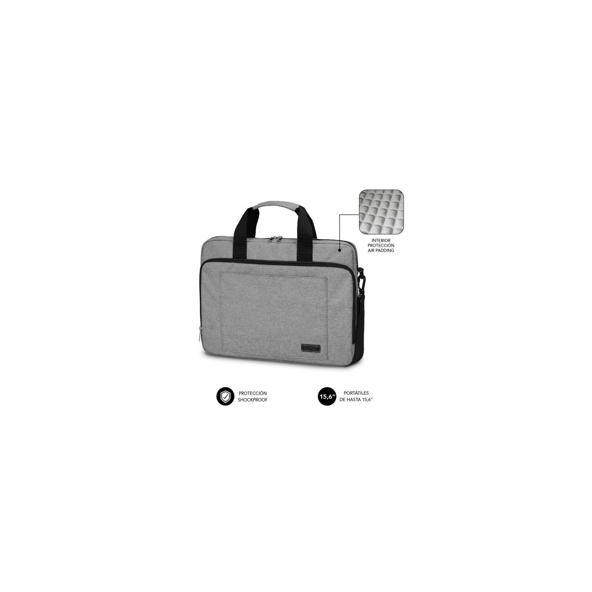 SUBBLIM Maletin Ordenador Air Padding Laptop bag 156 Grey