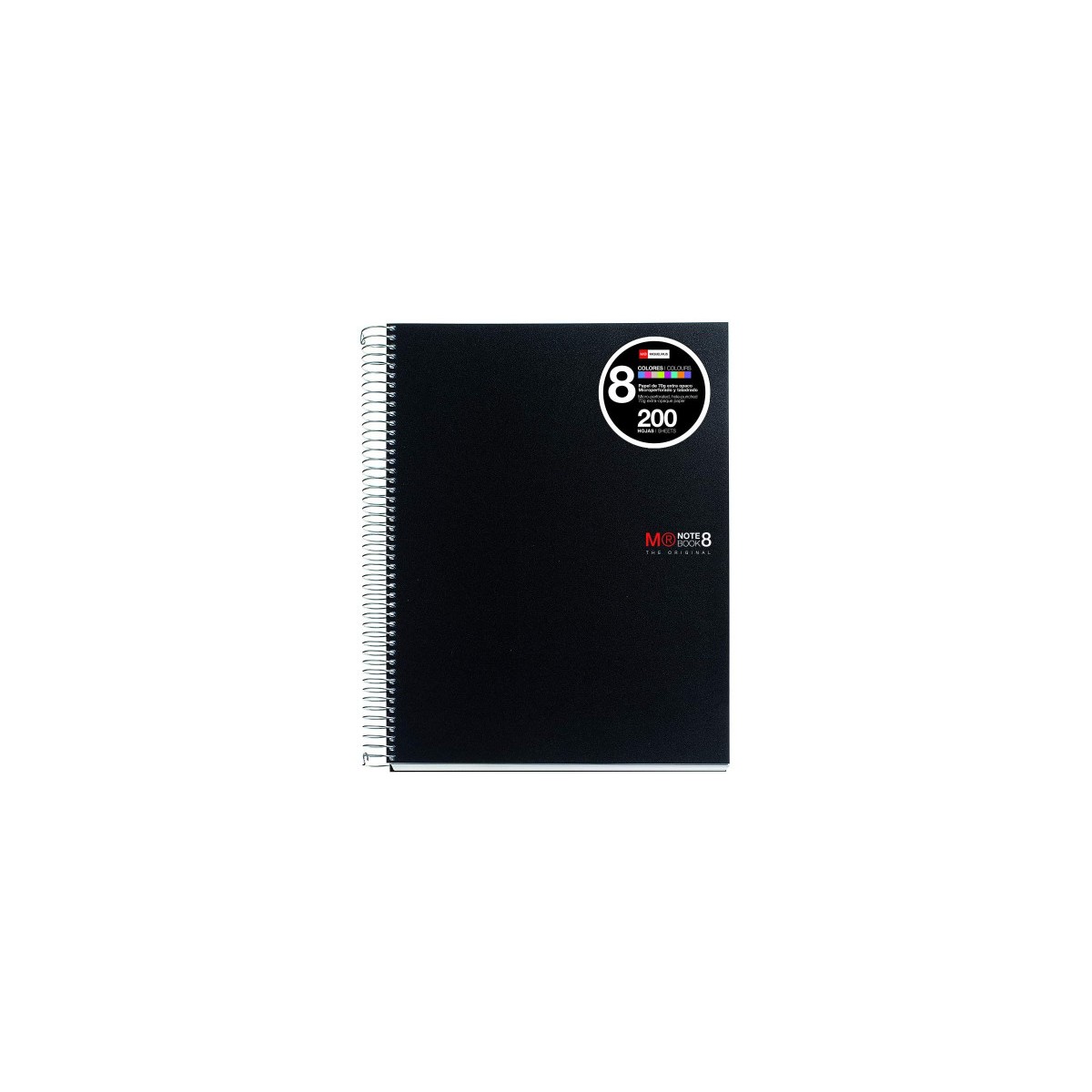 CUADERNO ESPIRAL NB 8 A4 200 HOJAS 5X5MM POLIPROPILENO NEGRO MIQUELRIUS 42006