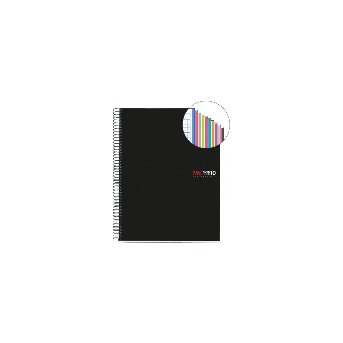 CUADERNO ESPIRAL NB 18 A5 200 HOJAS 5X5MM POLIPROPILENO NEGRO MIQUELRIUS 47044