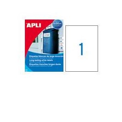 9696-PACK 20 HOJAS (20 UDS) ETIQUETAS BLANCAS 210X297MM APLI 1228
