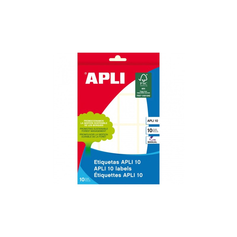9706-PACK 10 HOJAS (160 UDS) ETIQUETAS BLANCAS 25X40 APLI 1646 9706-PACK 10 HOJAS (160 UDS) ETIQUETAS BLANCAS 25X40 APLI 1646