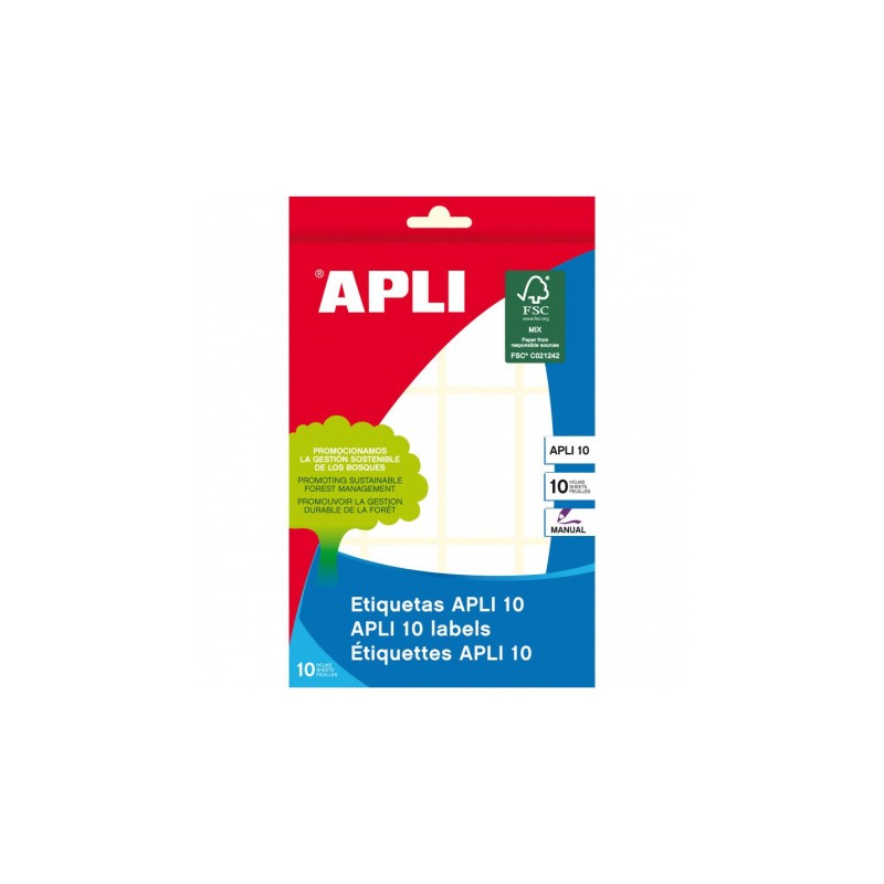 9707-PACK 10 HOJAS (120 UDS) ETIQUETAS BLANCAS 26X54 APLI 1647 9707-PACK 10 HOJAS (120 UDS) ETIQUETAS BLANCAS 26X54 APLI 1647