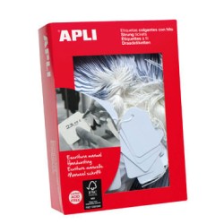 9710-CAJA 500 ETIQUETAS BLANCAS CON HILO 50X70 APLI 396