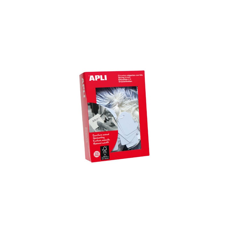 9710-CAJA 500 ETIQUETAS BLANCAS CON HILO 50X70 APLI 396