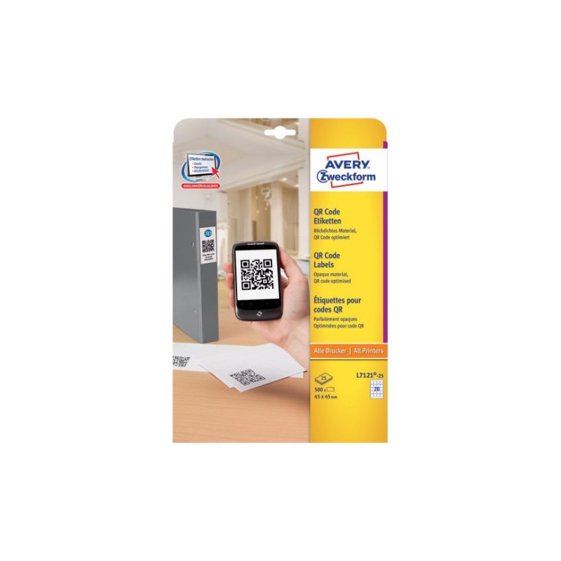 9713-Avery L7121-25 etiqueta autoadhesiva Plaza Permanente Blanco 500 pieza(s) 9713-Avery L7121-25 etiqueta autoadhesiva Plaza Permanente Blanco 500 pieza(s)
