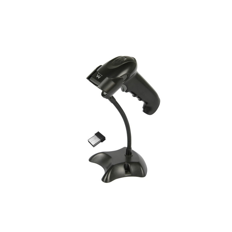 9745-Ewent EW3431 lector de codigo de barras Lector de codigos de barras portatil 1D/2D LED Negro