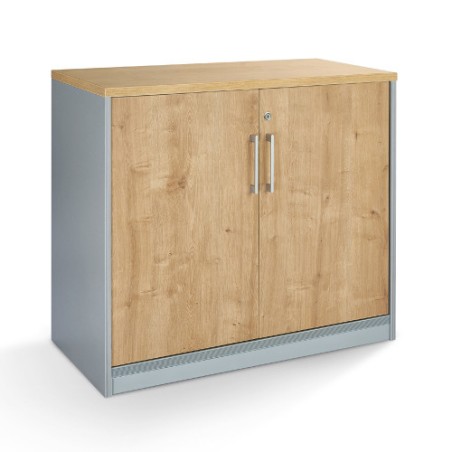 9758-ARMARIO BAJO CON PUERTAS 78x90x45 ESTRUCTURA ALUMINIO/PUERTAS ROBLE ROCADA 1005AB08V24