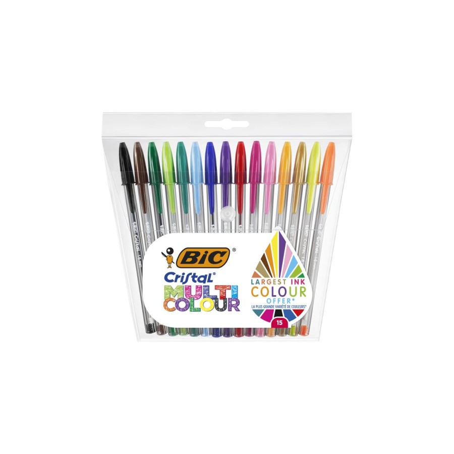 9774-BOLSA 15 UNIDADES BOLIGRAFOS MULTICOLOR 1,6 MM BIC 964899