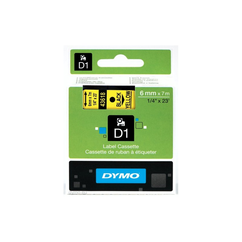 982-CINTA ROTULADORA D1 6MMX7M NEGRO/AMARILLO DYMO S0720790 982-CINTA ROTULADORA D1 6MMX7M NEGRO/AMARILLO DYMO S0720790