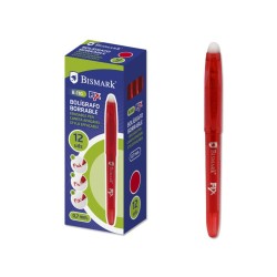 9849-BOLIGRAFO BORRABLE C/CAPUCHON ROJO.0.7MM BISMARK 327530