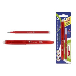 9851-BOLIGRAFO BORRABLE C/CAPUCHON+1 RECAMBIO ROJO BISMARK 329571
