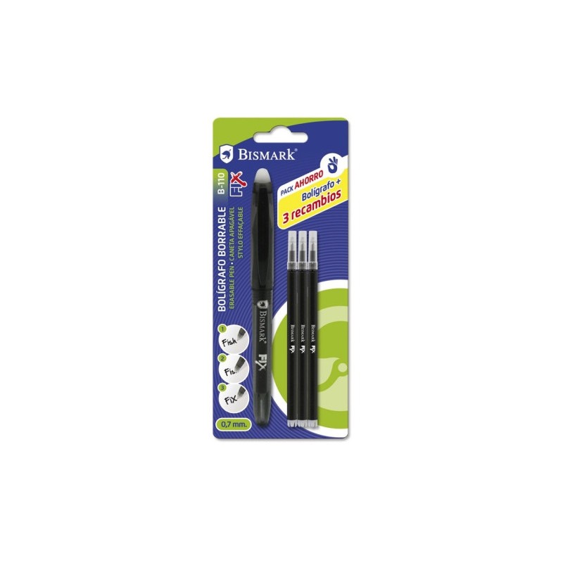 9852-BOLIGRAFO BORRABLE C/CAPUCHON+1 RECAMBIO NEGRO BISMARK 329572 9852-BOLIGRAFO BORRABLE C/CAPUCHON+1 RECAMBIO NEGRO BISMARK 329572