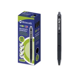9857-BOLIGRAFO BORRABLE C/CLIP NEGRO BISMARK 330216