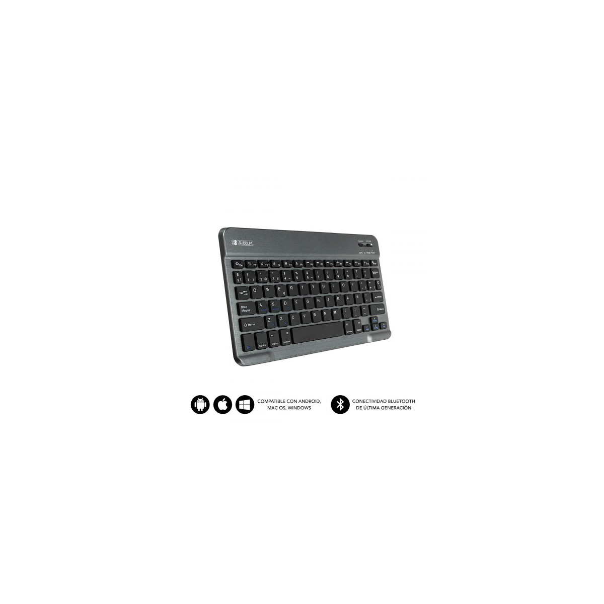 SUBBLIM Teclado Bluetooth Smart BT Keyboard Grey