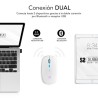 9888-RATON OPTICO INALAMBRICO 2.4G Y BT RGB LED DUAL FLAT MOUSE WHITE