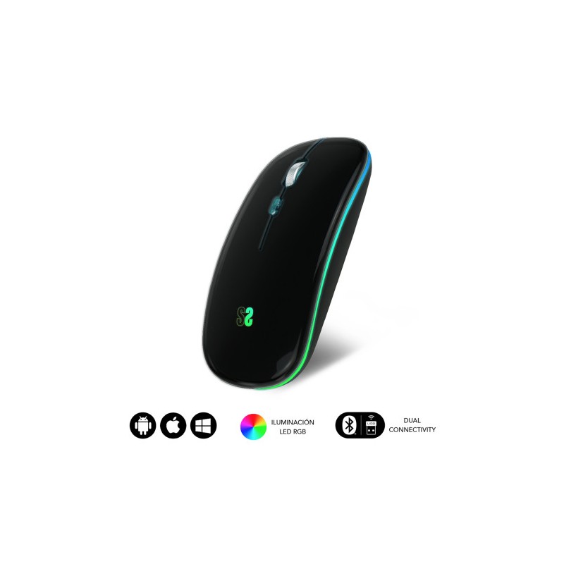 9889-RATON OPTICO INALAMBRICO 2.4G Y BT RGB LED DUAL FLAT MOUSE BLACK 9889-RATON OPTICO INALAMBRICO 2.4G Y BT RGB LED DUAL FLAT MOUSE BLACK