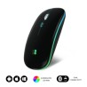 9889-RATON OPTICO INALAMBRICO 2.4G Y BT RGB LED DUAL FLAT MOUSE BLACK