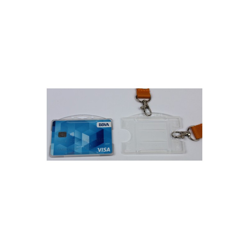 9931-PACK 100 PORTA-TARJETAS PLASTICO RIGIDO 90X57 DOBLE POSICION IBERPLAS 147570100