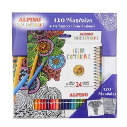 9932-SET LIBRO 120 MANDALAS + 24 LAPICES COLOR EXPERIENCE ALPINO AL000250