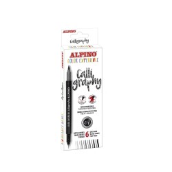 9937-ESTUCHE 6 ROTULADORES CALLYGRAPHY DOBLE PUNTA TONOS GRISES COLOR EXPERIENCE ALPINO AR001040