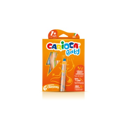 9950-CAJA 6 LAPICES 3 EN 1 + SACAPUNTAS CARIOCA BABY 42817