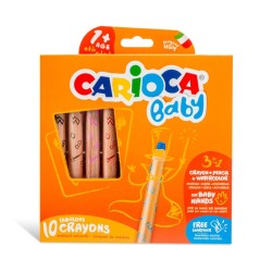 9952-CAJA 10 LAPICES 3 EN 1 + SACAPUNTAS CARIOCA BABY 42818
