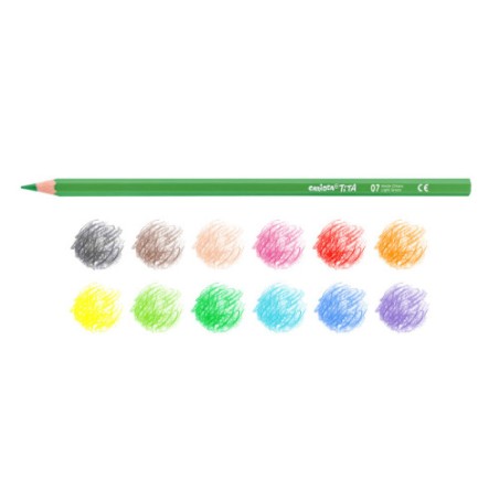 9966-TUBO 12 UNIDADES LAPICES DE COLORES HEXAGONALES + SACAPUNTAS CARIOCA 43340